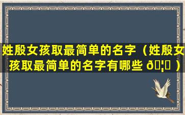 姓殷女孩取最简单的名字（姓殷女孩取最简单的名字有哪些 🦆 ）